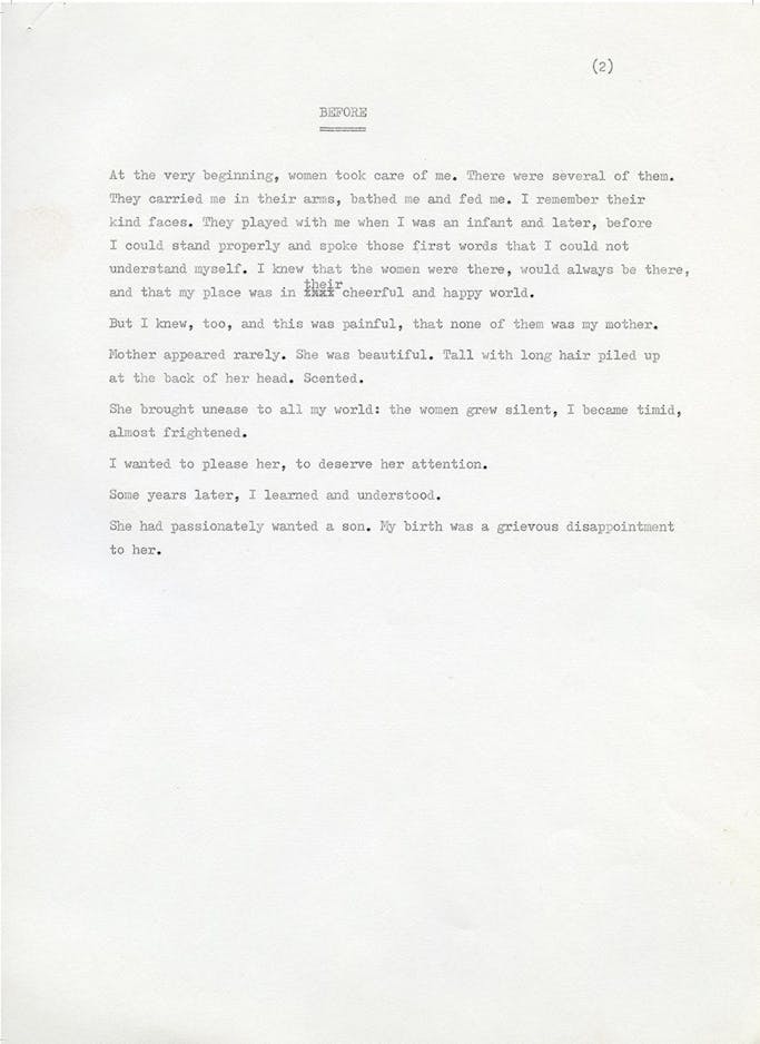 1978-80: Portrait x 20. Typescript of the first draft of the English translation, 1982
